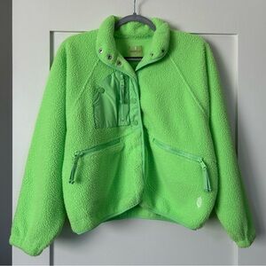 Free People Movement Hit the Slopes Fleece Jacket Lime Green Size Extra Small